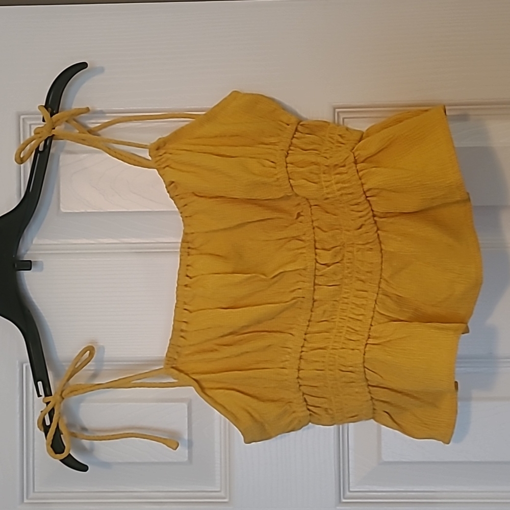 Forever 21 Gold Strappy Crop Top